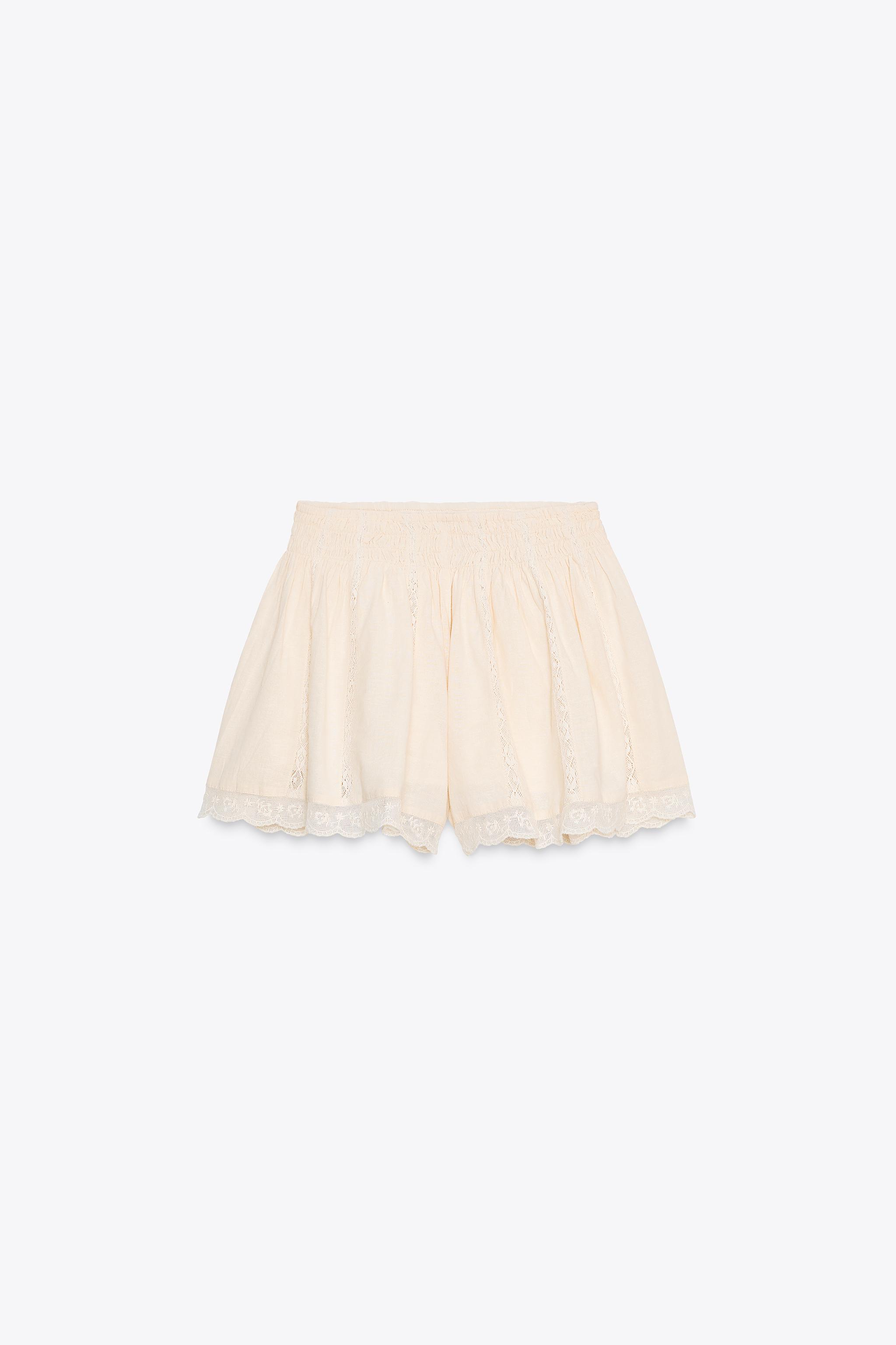 ZARA 刺繍ショートパンツ 0881/403 EMBROIDERED SHORTS - Pink | ZARA United States