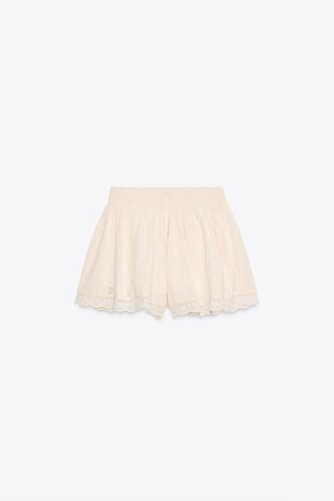 EMBROIDERED SHORTS - Pink by Zara
