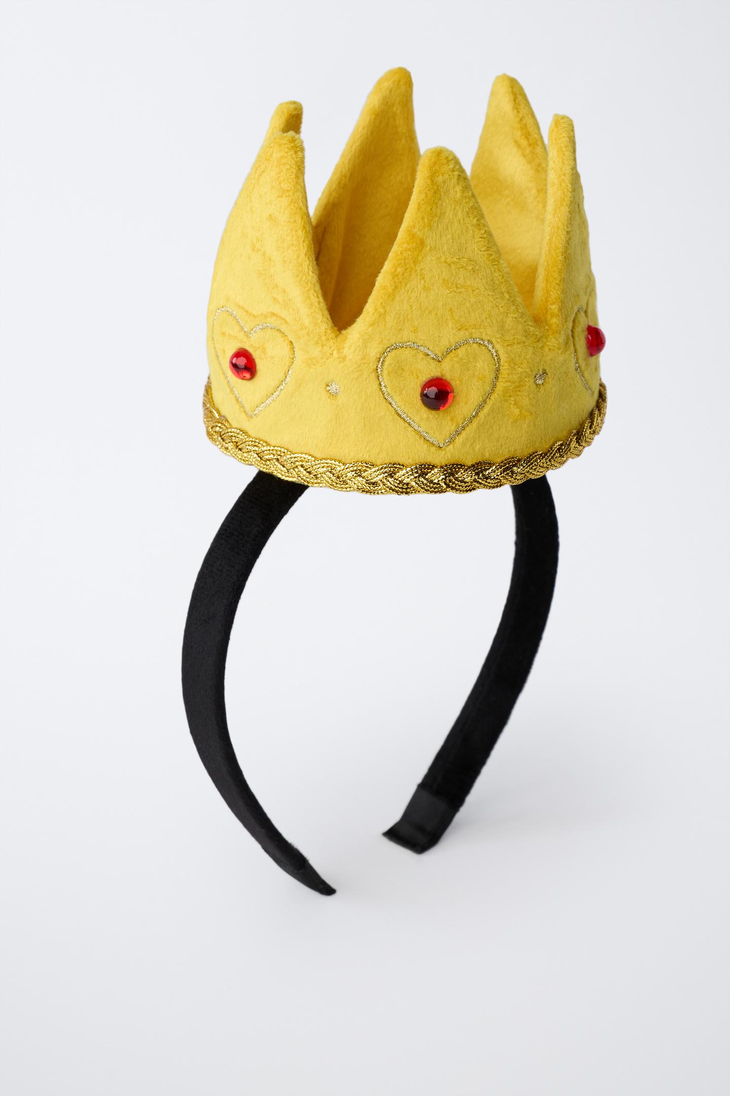 Детские аксессуары для волос Zara Queen OF Hearts Alice IN Wonderland © Disney Costume Crown Headband, цвет: Золотой — фото 4