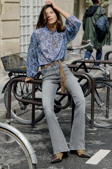 ДЖИНСЫ Z1975 FLARE С ВЫСОКОЙ ПОСАДКОЙ — СЕРЫЙ от Zara — изображение 0