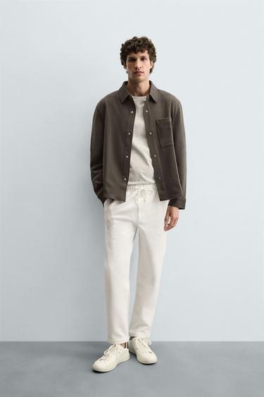 Zara COMFORT NON-IRON OVERSHIRT - Green marl