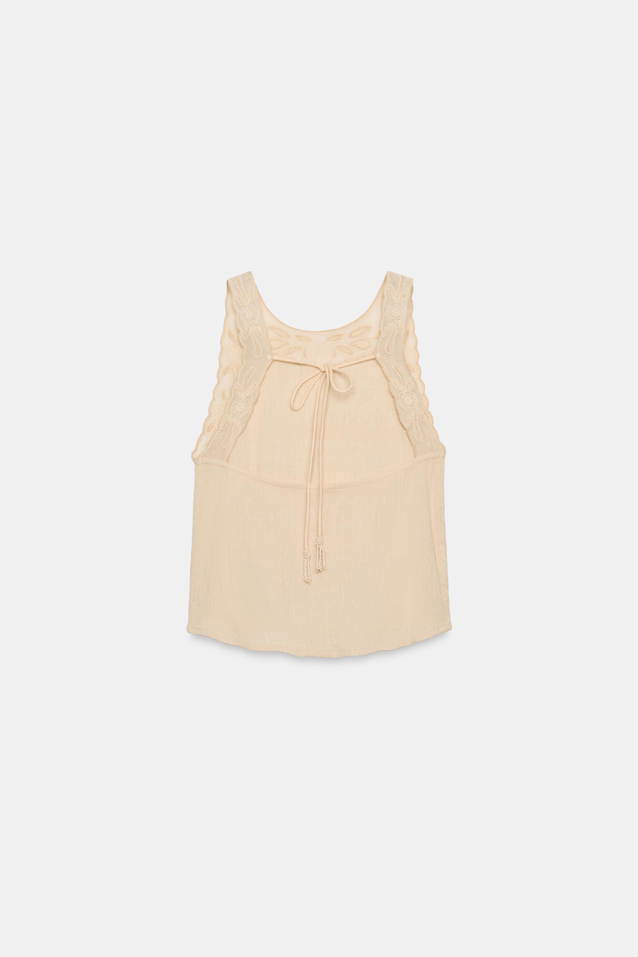 EMBROIDERED OPEN-BACK RUSTIC TOP
