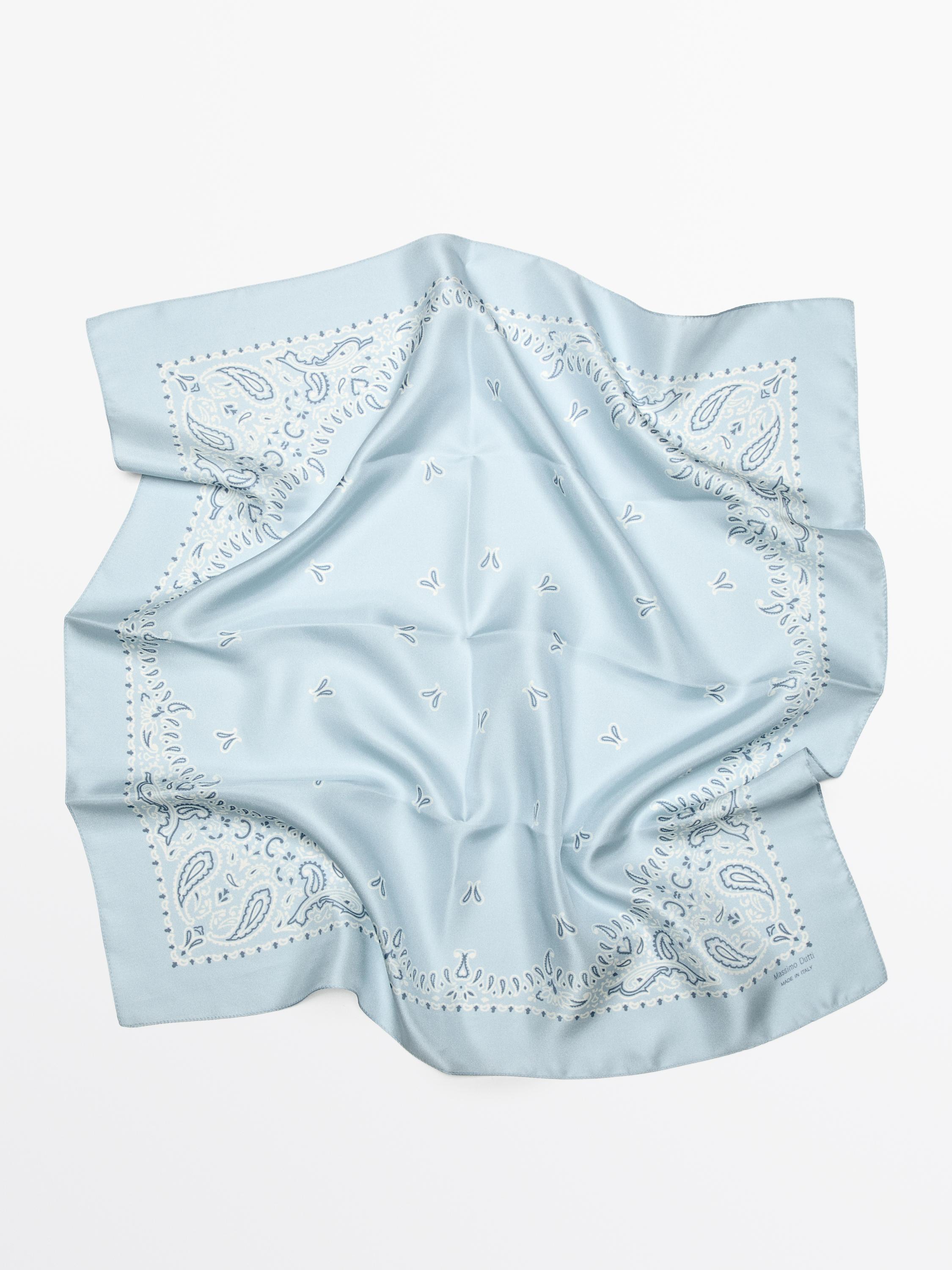 Paisley print 100% silk bandana