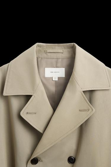 MANTECO WATER-REPELLENT LONG TRENCH COAT - Taupe grey by Zara