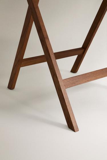 WOODEN TRAY WITH FOLDABLE LEGS - Oyster-white by Zara - Image 4