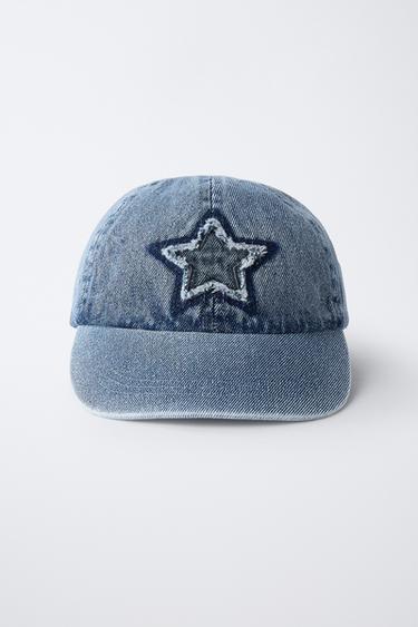 DENIM CAP WITH EMBROIDERED STAR - Blue by Zara