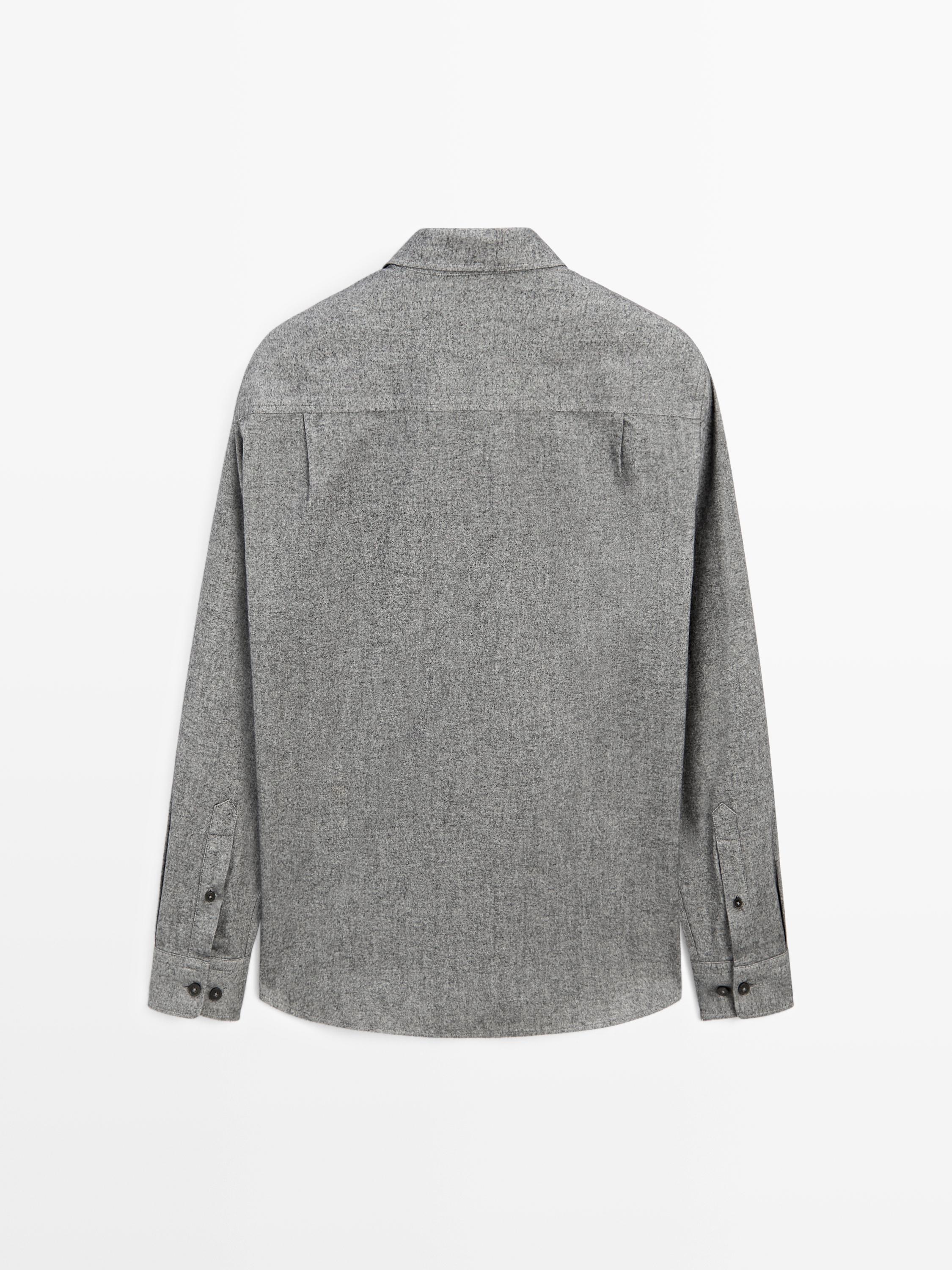 Regular fit melange Oxford shirt