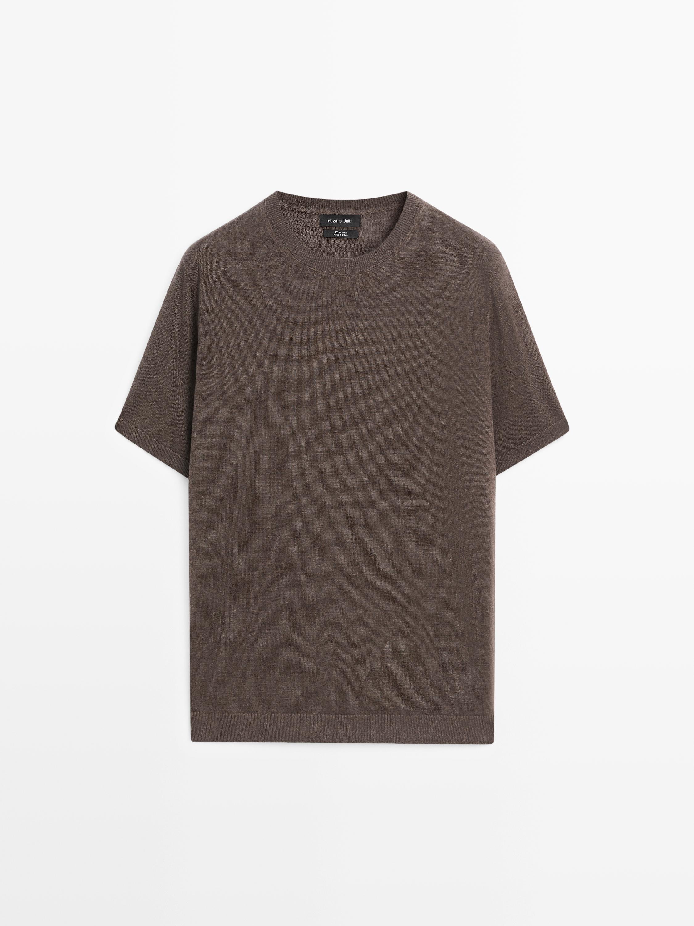 Lightweight 100% linen knit T-shirt
