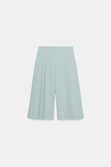 DARTED BERMUDA SHORTS - Sea green by Zara