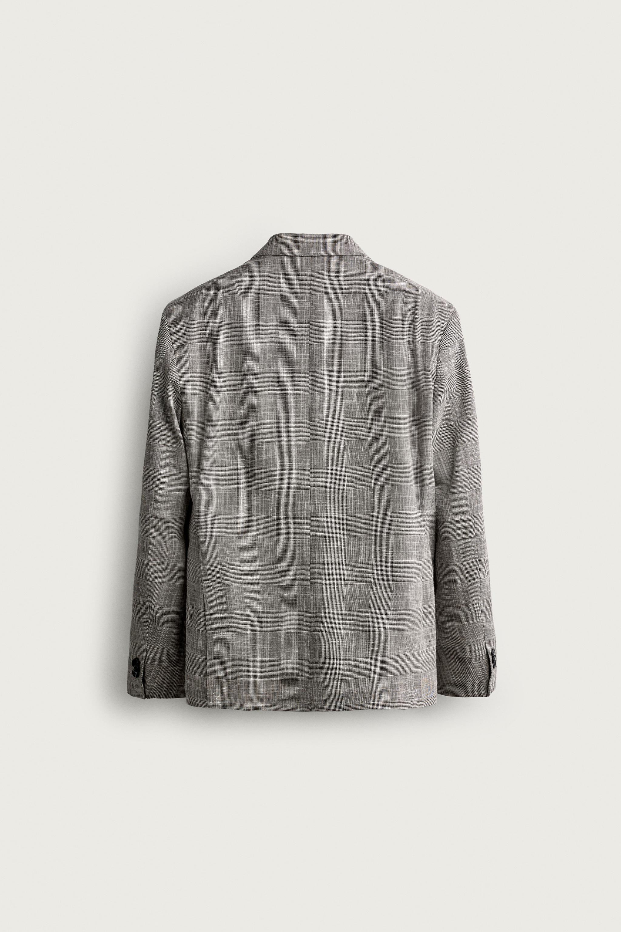 Мужские пиджаки Zara WOOL-BLEND PLAID REGULAR FIT SUIT BLAZER — фото 7