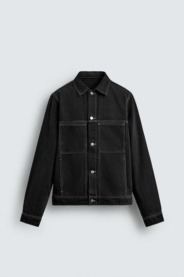 DENIM POCKET JACKET - Black by Zara - Image 0