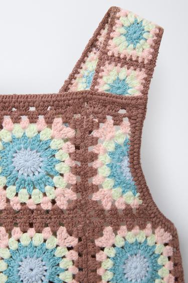 SALOPETTE EN MAILLE CROCHET - Marron de Zara - Image 2