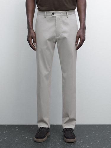 Pantalón slim fit mezcla algodón - Piedra de Zara