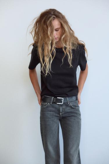 JEANS TRF GAMBA LARGA VITA BASSA - Grigio antracite di Zara