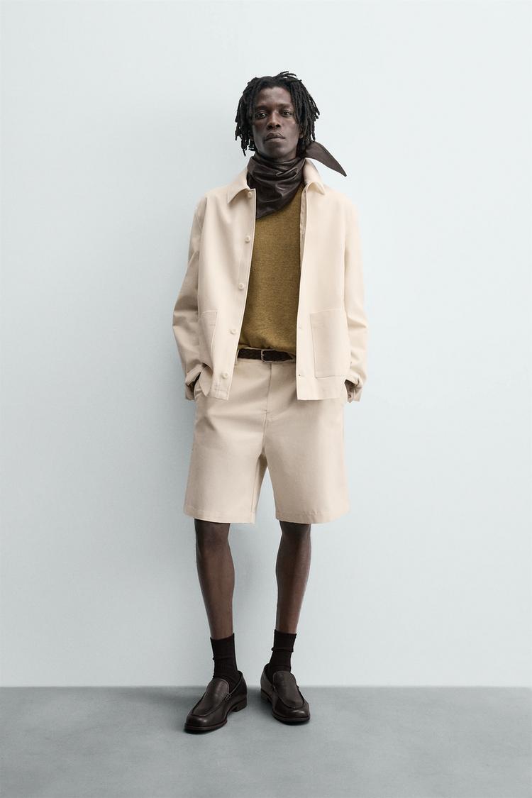 SOBRECAMISA ESTRUCTURA BOLSILLOS Crudo ZARA Chile