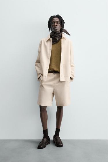 TEXTURED OVERSHIRT WITH POCKETS - Ecru by Zara - Image 0