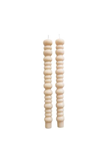 PACK VELAS DECORATIVAS ONDULADAS (PACK DE 2) - Crudo de Zara