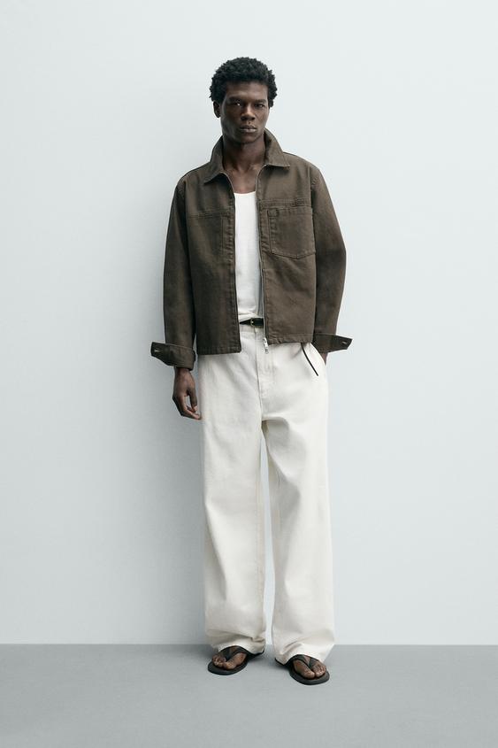 REGULAR FIT ZIP-UP OVERSHIRT