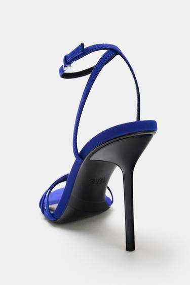 SANDALES À TALONS ET BRIDES CROISÉES - Bleu roi de Zara - Image 5