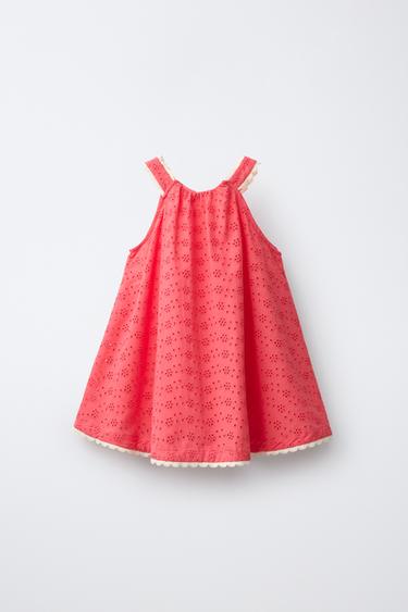 EMBROIDERED SHIFFLY LACE DRESS - Coral by Zara - Image 0
