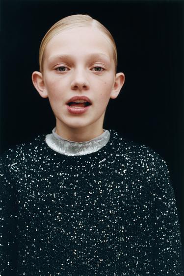 Zara 亮片針織衫 - 黑色