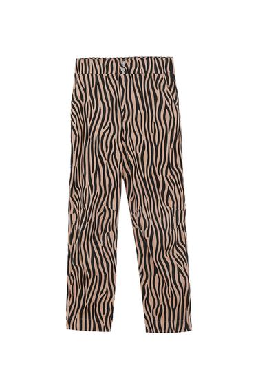 TWO-TONED PRINTED PANTS