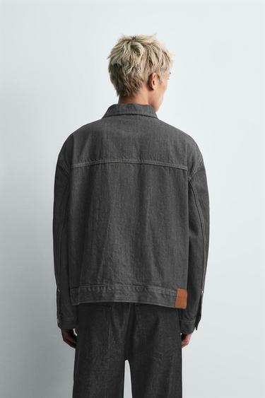 VESTE EN DENIM OVERSIZE - Gris de Zara - Image 2