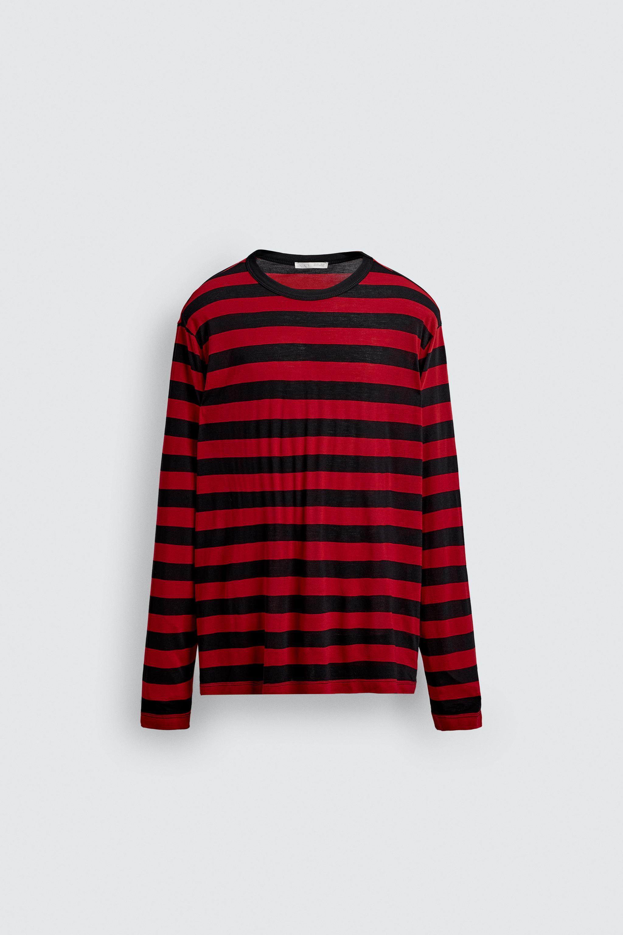 CONTRAST STRIPED T-SHIRT