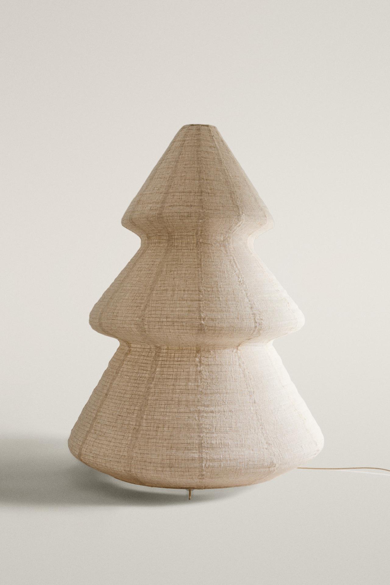 LINEN CHRISTMAS TREE LAMP (94 CM) — Ecru