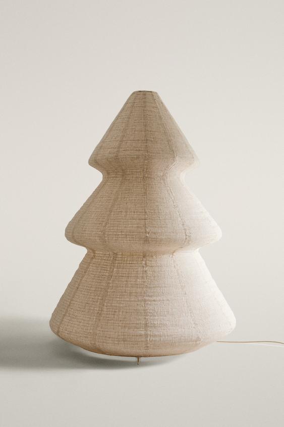 LINEN CHRISTMAS TREE LAMP (94 CM) - Ecru by Zara - Image 0