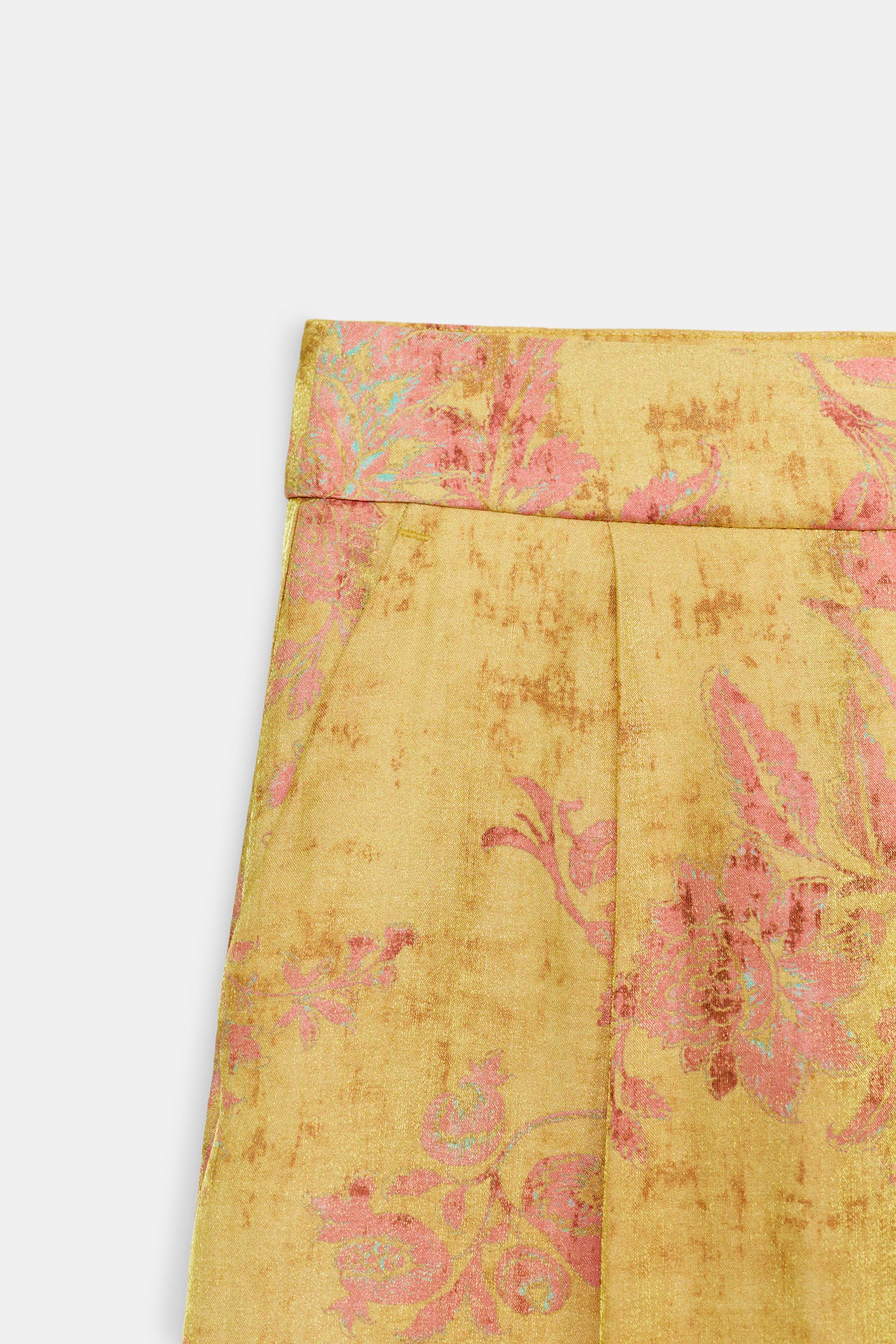 Женские брюки Zara FLORAL PRINT PALAZZO PANTS — фото 7