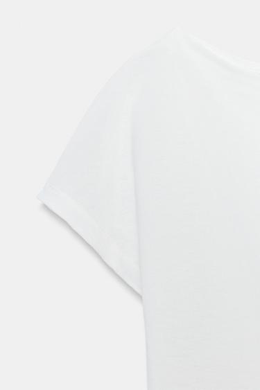 T-SHIRT À MANCHES COURTES - Écru de Zara - Image 5