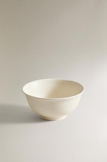 STONEWARE BOWL WITH LEAF - Жовтий Zara