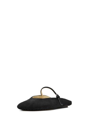 Bailarina piel soft destalonada - Limited edition - Negro de Zara