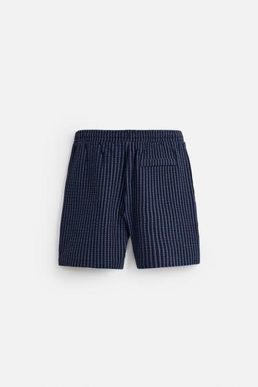 BERMUDA RELAXED FIT SEERSUCKER - Bleu / Bleu marine de Zara - Image 7