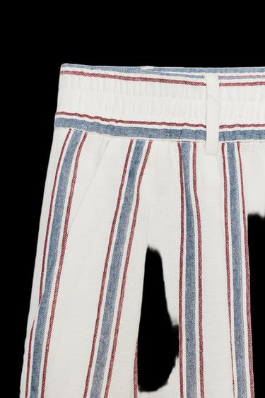 PANTALON BALLOON À RAYURES ZW COLLECTION - Écru de Zara