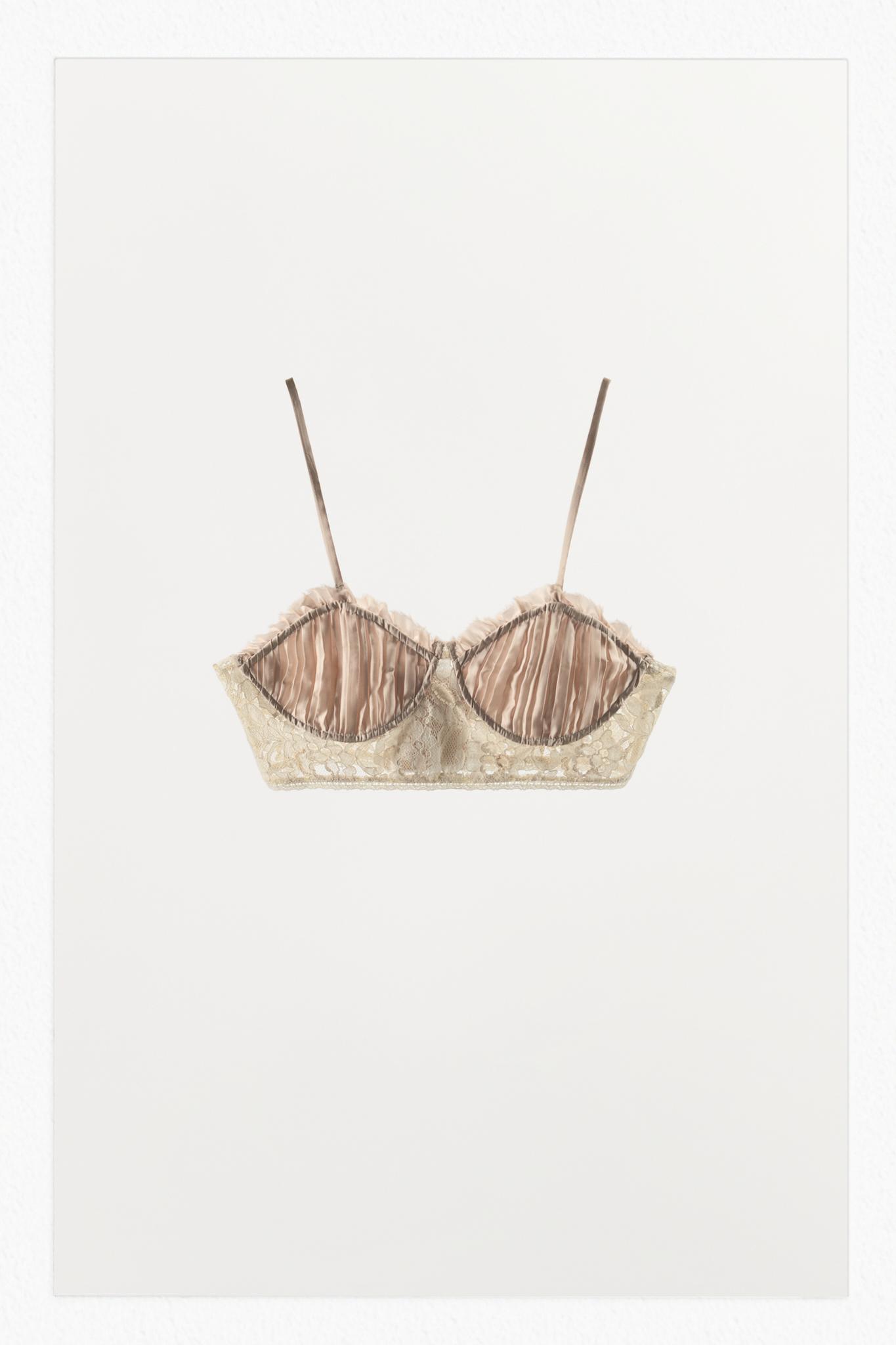PLEATED LACE BRA