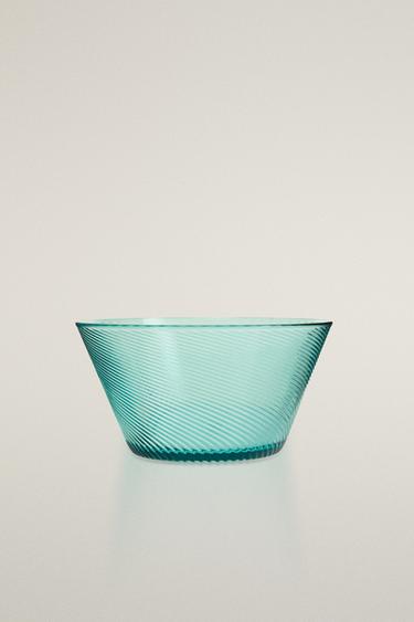 ACRYLIC BOWL WITH LINES - Turquoise by Zara - Image 0