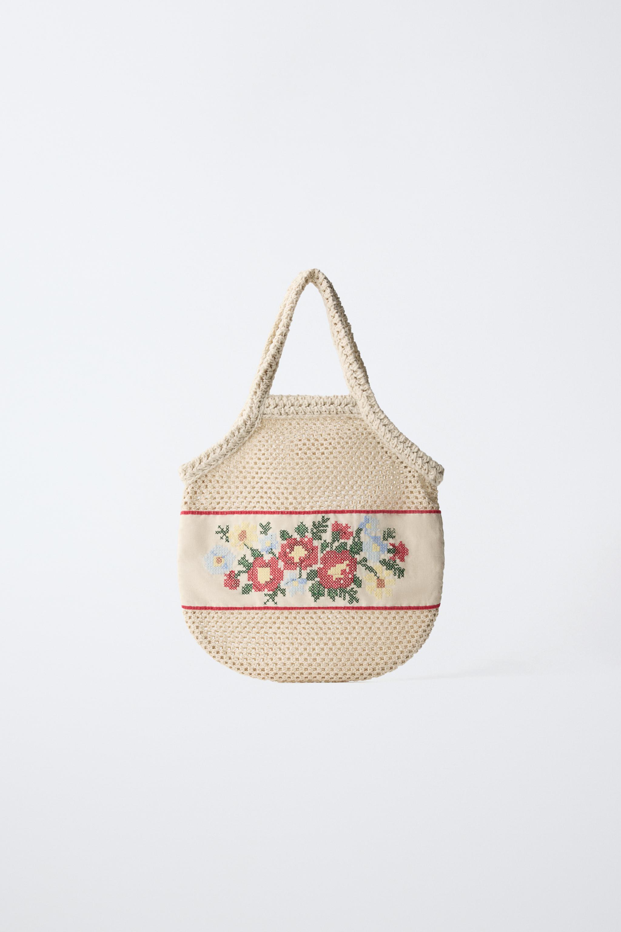 メッシュ刺繍トートバッグ - エクリュ | ZARA Japan / 日本