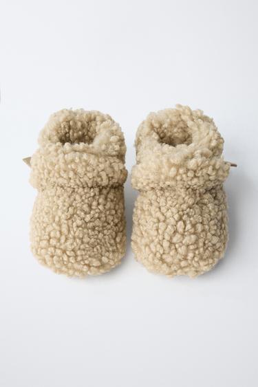 FAUX SHEARLING BOOTS - Sand Brown by Zara - Image 6