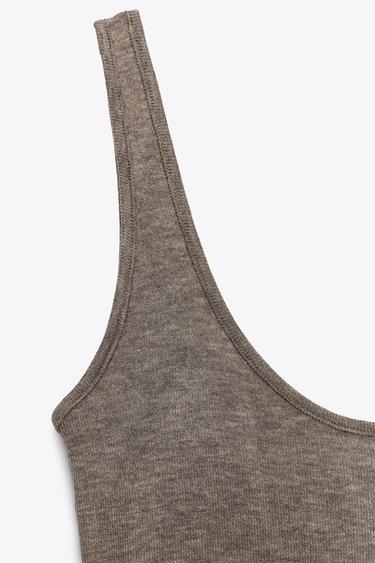 LONG STRAPPY DRESS - Brown marl by Zara - Image 8