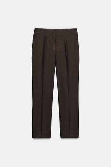 PANTALÓN BÁSICO RÚSTICO - Chocolate de Zara - Imagen 0