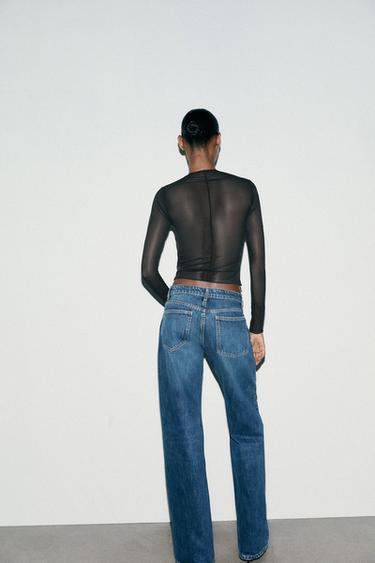 FITTED TOP WITH MATCHING TULLE - Black by Zara - Image 3