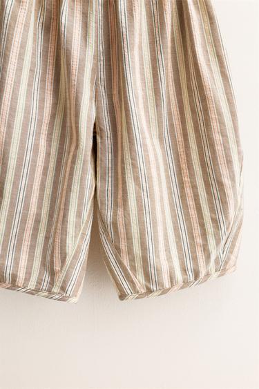 ZARA TIMELESS - STRIPED BALLOON TROUSERS - camel by Zara