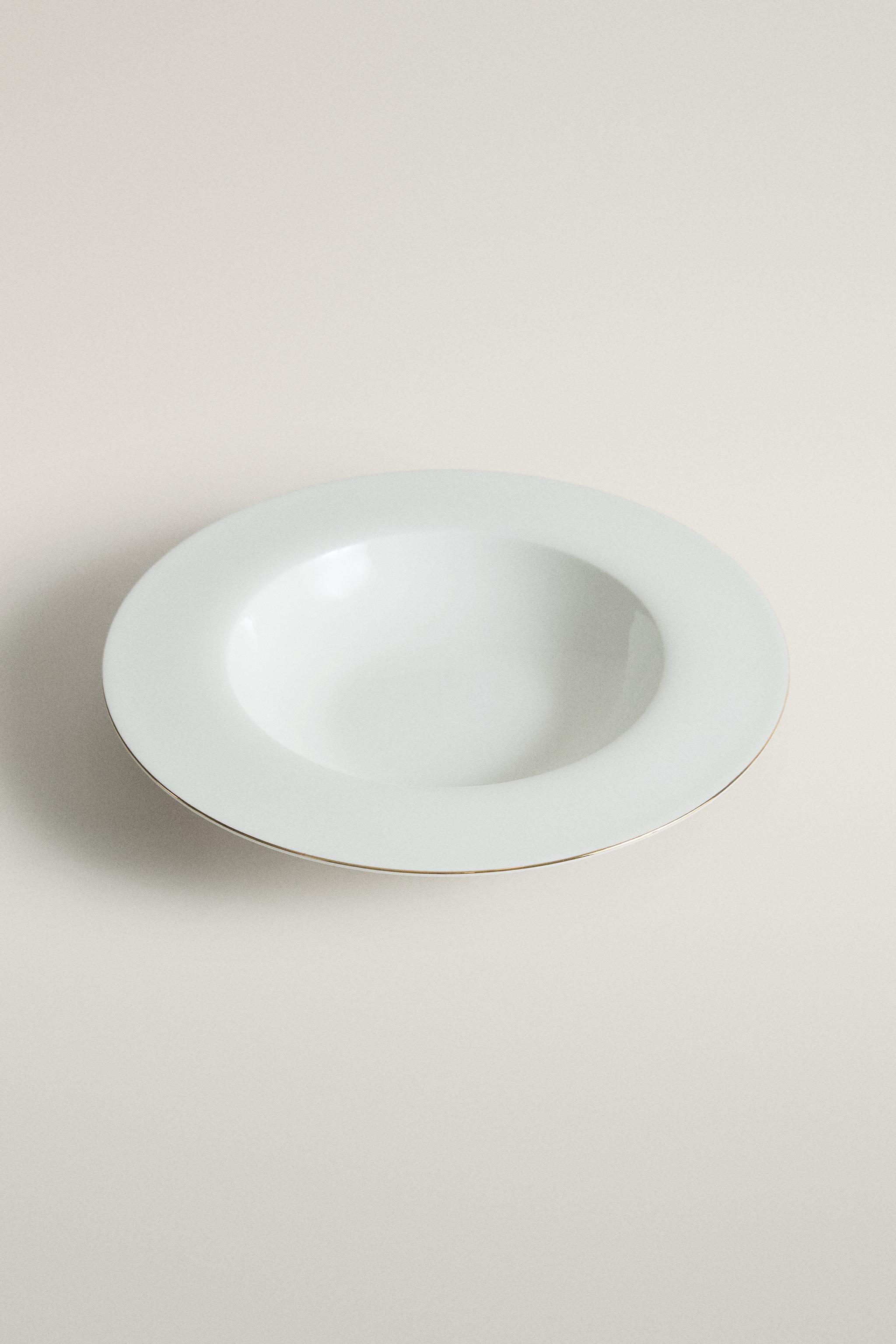 ASSIETTE CREUSE PORCELAINE BONE CHINA BORD
