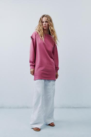 VESTIDO PLIEGUE - Rosa empolvado de Zara - Imagen 0