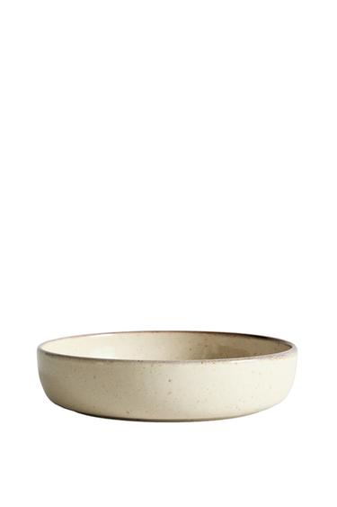 Zara STONEWARE SOUP PLATE - Light ecru