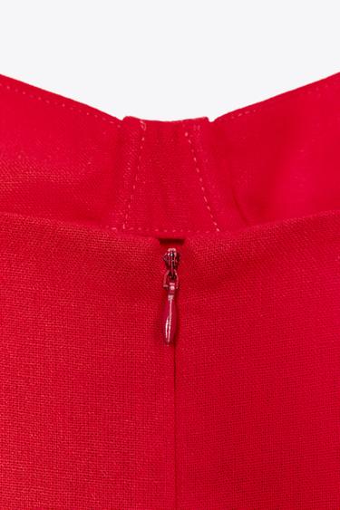 MIDI CORSET DRESS WITH LINEN BLEND - Red by Zara - Image 8