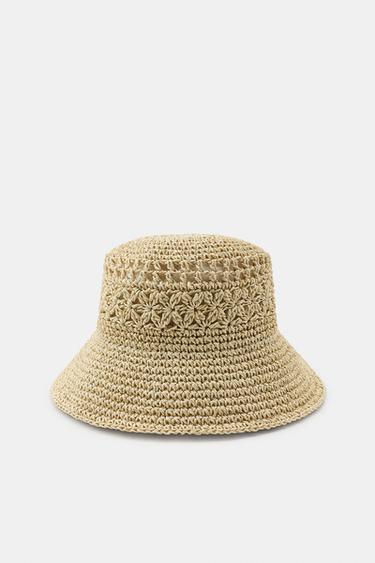 GORRO BUCKET TRENZADO - Beige claro de Zara