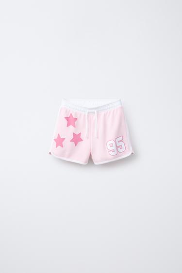 BERMUDA FELPA VARSITY - Rosa de Zara